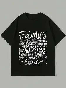 Family Reunion  T Shirt Family Matching Reunion Party T T Shirt Street Hip Hop Style Men's T T Shirt Breathable Sweat Wicking and Soft Suitable for Daily Commutes Lounging at Home and Casual Wear.2026 New Year's Party Street Style Outfits T