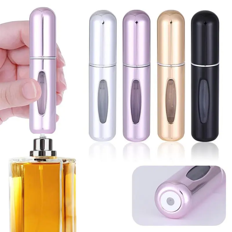 4PCS Portable Refillable Travel Perfume Atomizer Multi-Pack - Leak-Proof, TSA-Approved Mini Spray Bottles for Cologne, Body Mist, Home Organization Storage Bottles