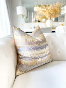 Gold & Silver Glam Waves Pillow Cover