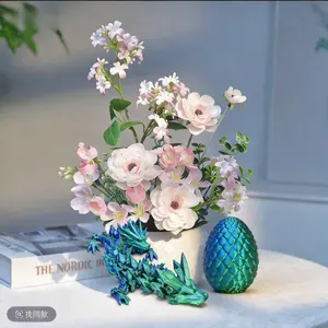 3D Printed Dragon Easter Basket Stuffers Surprise Egg,Articulated Crystal Dragon in Egg,Executive Dragon Fidget Desk Toys,Christmas Decorative Easter Egg Fillers Gifts for Kids