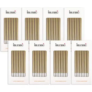 Pieces of Tall Long Party Champagne Gold Birthday Candles for Decorations