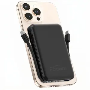10000mAh Magnetic Wireless Power Bank for iPhone 17/16/15/14/13/12 Series - MagSafe Portable Charger with Built-in USB-C & Lightning Cables, 22.5W Fast Charging, LED Display, Slim Magnetic Battery Pack for iPhone Accessories Foldable compact product
