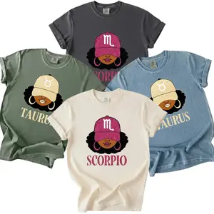 All 12 Zodiac Slay Girl T-Shirt – Black Girl Magic Astrology Graphic Tee for Scorpio, Taurus, Gemini, Virgo – Trendy Streetwear Zodiac Sign Shirt Birthday Gift Womenswear - TrendWear USA