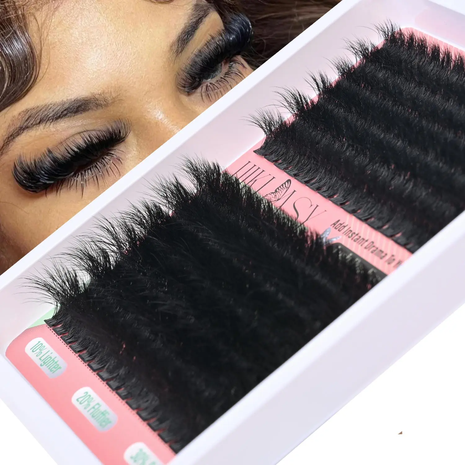 HK HIKLASY Beauty Eyelash Clusters, 260D Full Clusters Lashes, 0.07mm 12-18mm Bold D Curl Shape Reusable Sinuvelv Plant Fiber Cosmetic Eyelash Extensions, DIY Dramatic Makeup Supplies,Faux Mink lash Newbie,Bold Dramatic Look