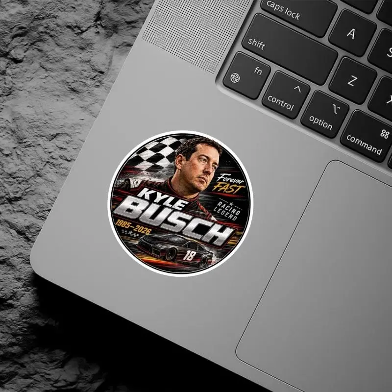 Forever Fast Sticker, Kyle Busch Racing Car Decal, Racing Legend Sport Sticker, 1985 - 2026 Vinyl Sticker for Laptops, and Water Bottles Car Decal