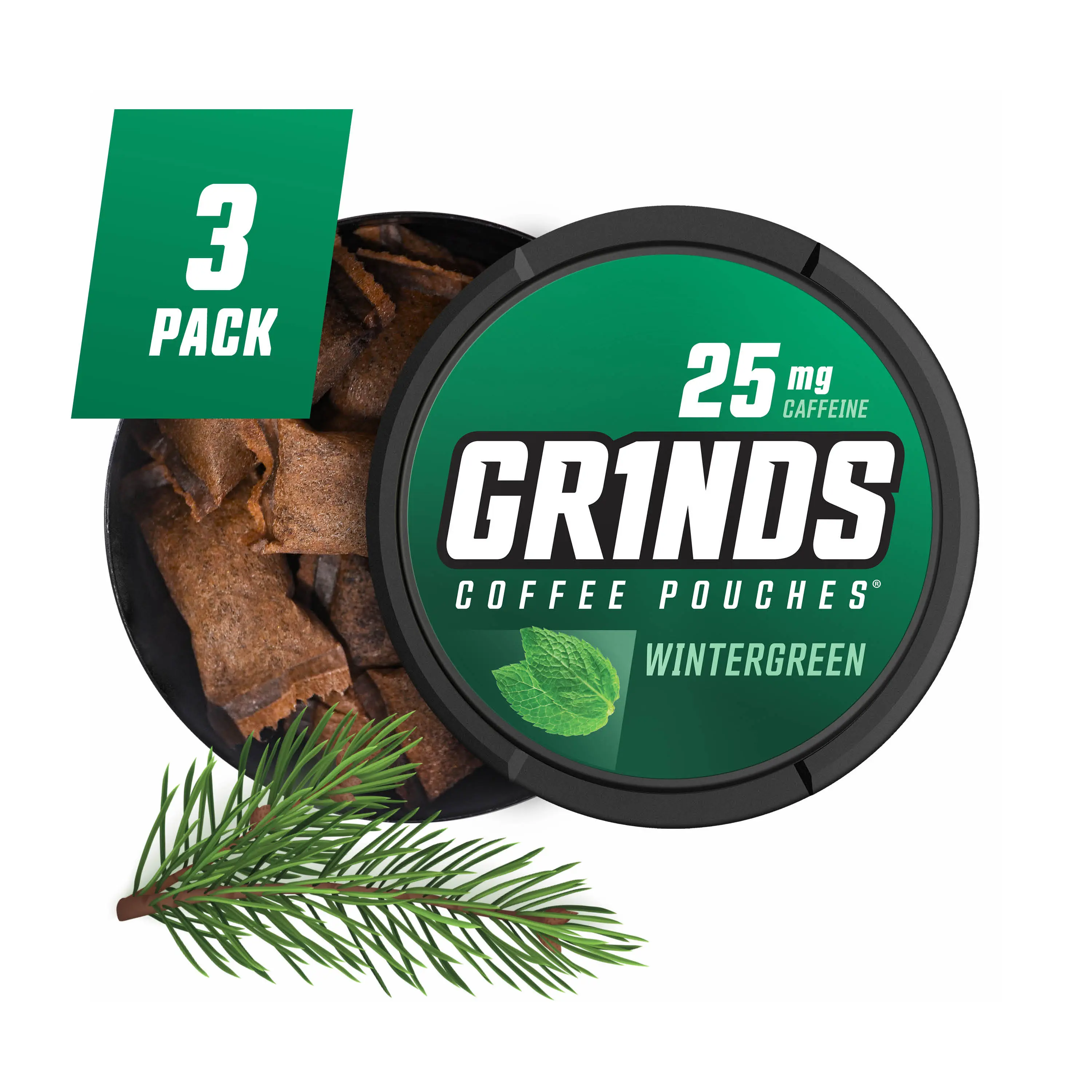 Grinds Coffee Pouches - Wintergreen (Pack of 3) Grinds Coffee Pouches - Wintergreen (Pack of 3)