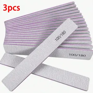 3 Pcs High-Quality Professional Nail Files, Washable Double-Sided Emery Boards, Salon Grade Manicure Tools, Durable Nail Shaper, Home Use, Nail Care