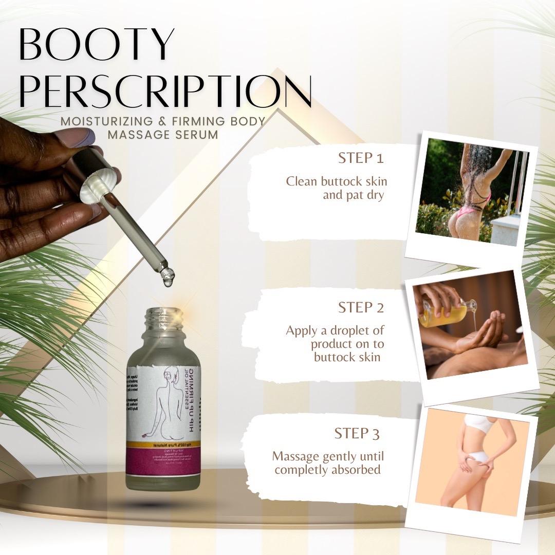 Beauty Pharmacy Booty Perscription Massage Oil - Lifting and Firming Butt Massage Serum - Cosmetics, Comfort