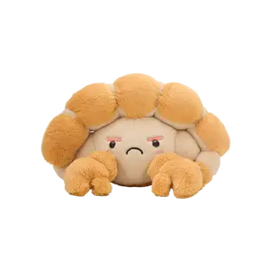 Claude: Grumpy but cute Croissant Crab Plush Toy 6x10x4in Polyester Fiber Ultra Soft PP Cotton CPC Certified