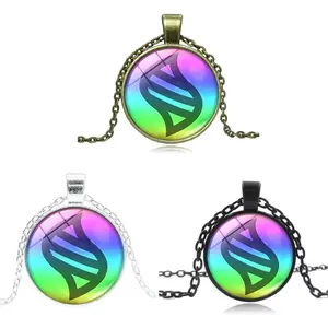Anime Mega Stone Poke Necklace Glass Dome Cabochon Pendant Jewelry Choker Necklaces for Women Gift