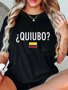 100% Cotton Unisex Quiubo Colombia Colombian Slang T-Shirt Colombian Pride Gifts Casual Graphic Printed Tee