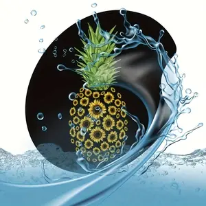 [Pineapple Flower Car Coasters] 2pcs Pineapple Flower Car Coasters Set - EVA, Perfect for Family Table & Holiday Decor Gifts