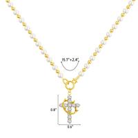 GD bead crown cross necklace