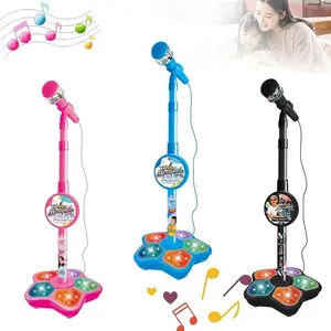 Kids Microphone bundle with Stand Karaoke Song Music Instrument Toys Brain-Training Educational Toy Birthday Gift for Girl Boy