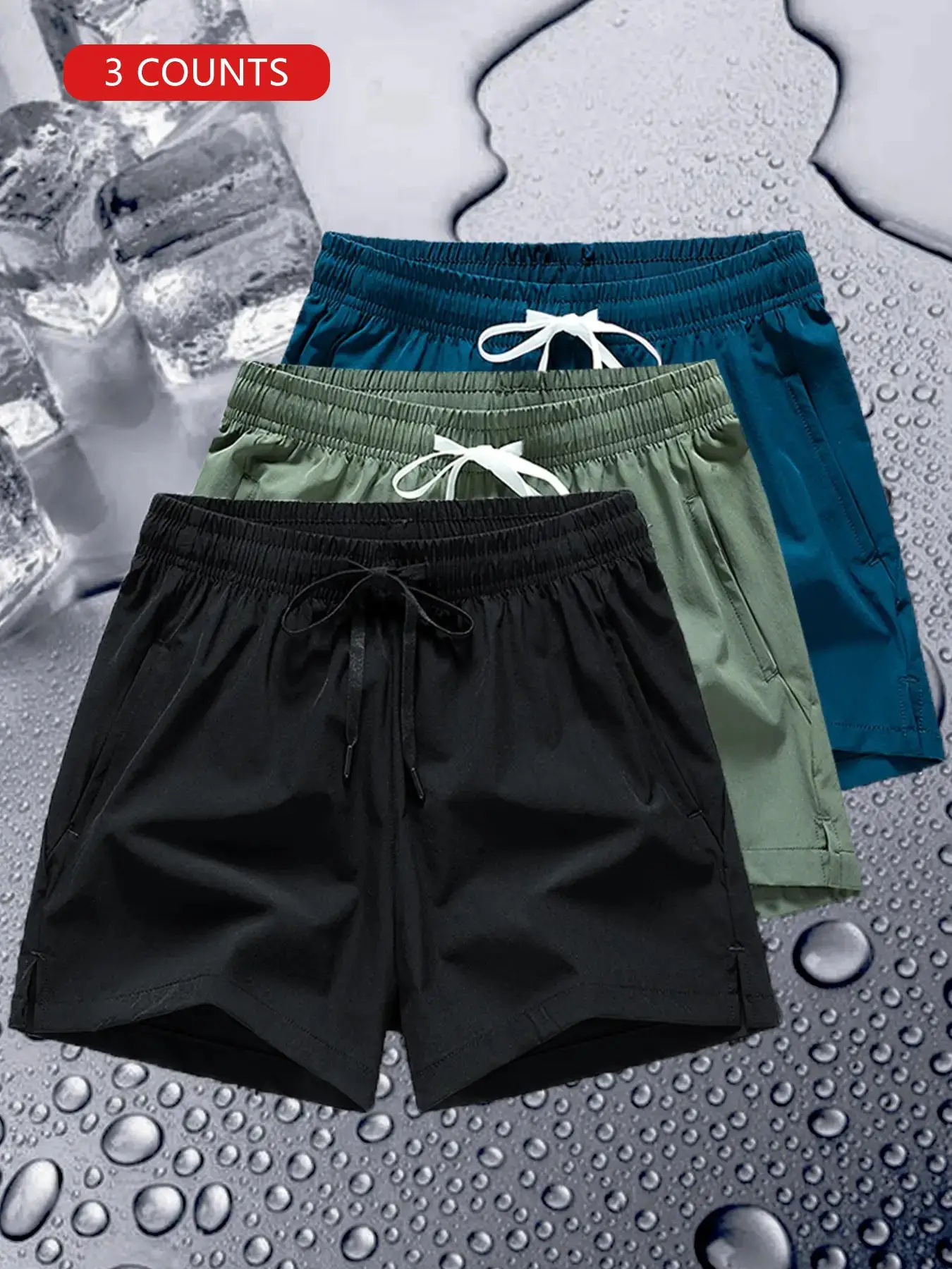Men's Regular Fit Casual Solid Drawstring Waist Pockets Shorts, Essential Short Pants for Men, Comfortable Stylish Summer Clothes Plain Lounge Elastic