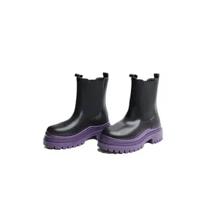 Black & Plum Two Tone Duck Boots