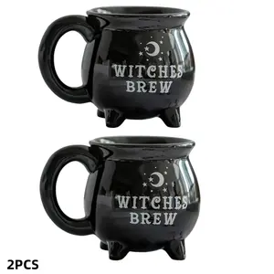 Large 400ML Halloween Coffee Mug, Witches Brew Design, & Reusable, Perfect for Coffee & Tea, Novelty Gift Idea