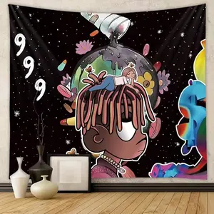 Juice Tapestry Flag Wrld 999 Poster Rapper Funny Tapestries Wall Hanging Living Room Bedroom Home Decor 40 x 60 In
