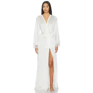 KAT THE LABEL Madeline Maxi Robe in Ivory