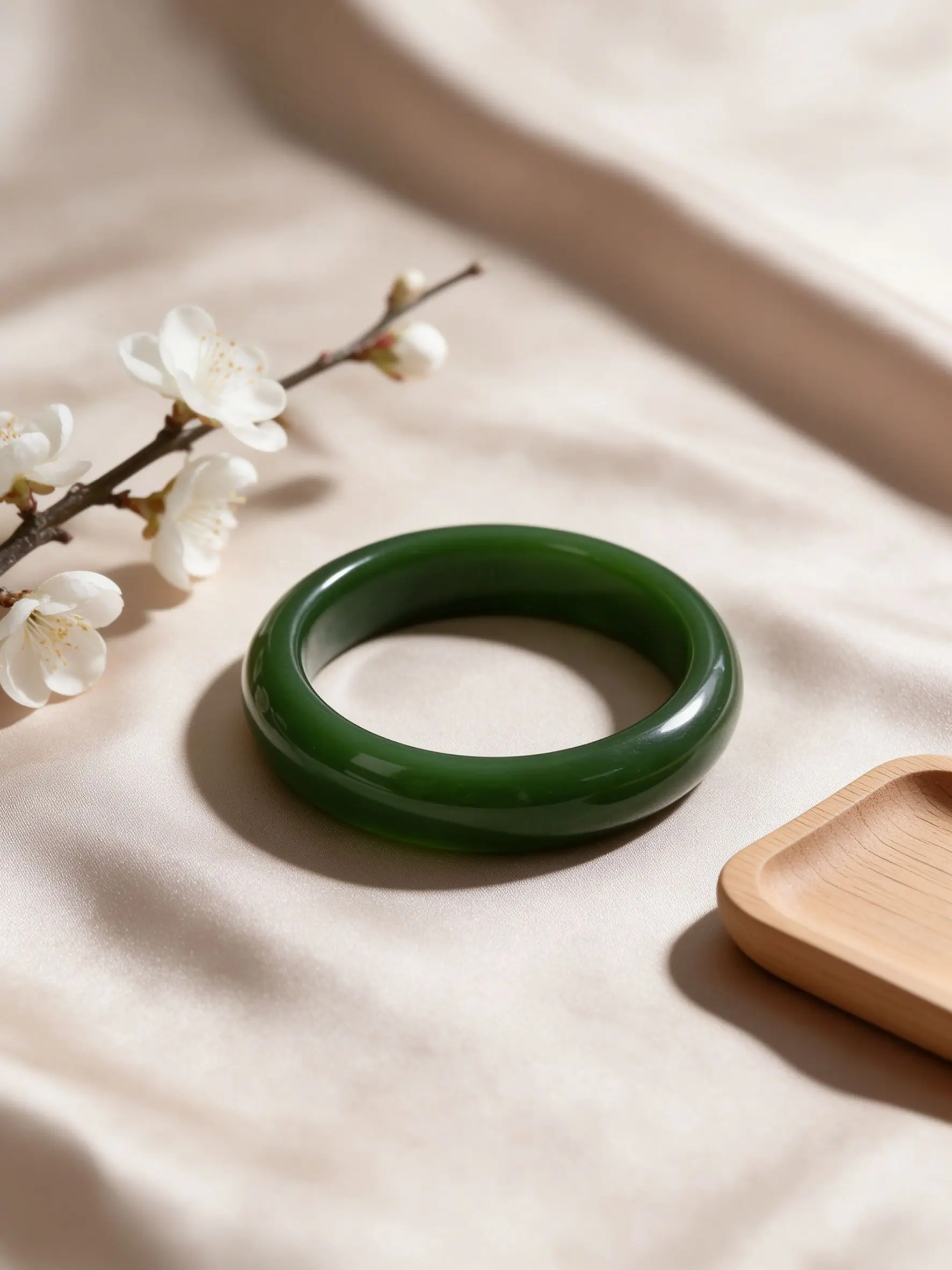 Hetian Jade Wholesale Bangle Rich Green Natural