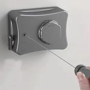 Self-designed double-rope system: 16.7-foot heavy-duty retractable clothesline - wall-mounted indoor and outdoor clothes drying rack - durable, space-saving household item, and easy-to-install laundry line solution accessories, Wall Mounted Clotheslines