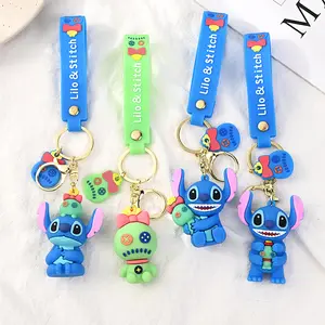 Disney Stitch Keychain - Lilo & Stitch Character Keyring with Colorful Charm Options Featuring Stitch in Blue Green and Pink Designs