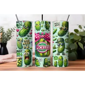 Just a Girl Who Loves Pickles Tumbler, Funny Dill Pickle Lover Gift, Cute Pickle Jar 20oz Skinny Tumbler, Travel Tumbler Christmas Gift