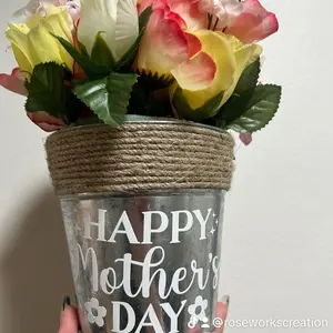 Faux flower bucket!