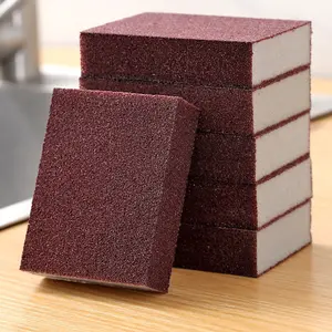 5pc Diamond Sand Sponge Magic Cleaning Pot Brush, Rust Removal Scrubber, Durable Steel Wool, Kitchen Dishwashing Tool Set