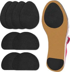 Non-Slip Shoe Pads, Black, 4 Pairs, Self-Adhesive Rubber Sole Protector for Man Women, Noise Reduction, Easy to Use Molain