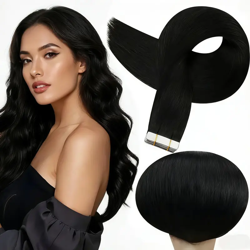 Full Shine Tape in Hair Extensions Natural Straight Real Human Hair 20 Pcs 50g Invisible Realistic Hairpiece for Women’s Beauty, 12-28inch Natural Looking Hair for Special Events FallPicks #Sohochic #TikTokShopFallDealsForYou