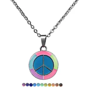 Color Changing Peace Sign Mood Necklace
