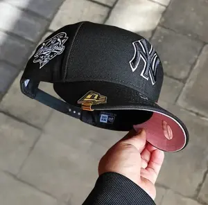 New Era NY Yankees Black 9FORTY Hat Embroidery MLB Pink Under Brim World Series Side Patch Streetwear Baseball Cap Urban Style Gorra de béisbol Unisex
