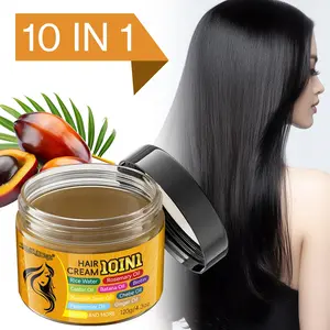 120ML 10-In-1 Hair Cream with Rice Water, Rosemary Essential Oil & Biotin, Repair Damaged Hair, Anti-Heat Moisturizing, Unisex