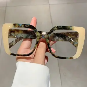 Women’s Square Non-Prescription Glasses Full Rim Fashion Eyewear Daily Formal Wear Durable Frame With Metal Hinges Elegant Minimalist Design