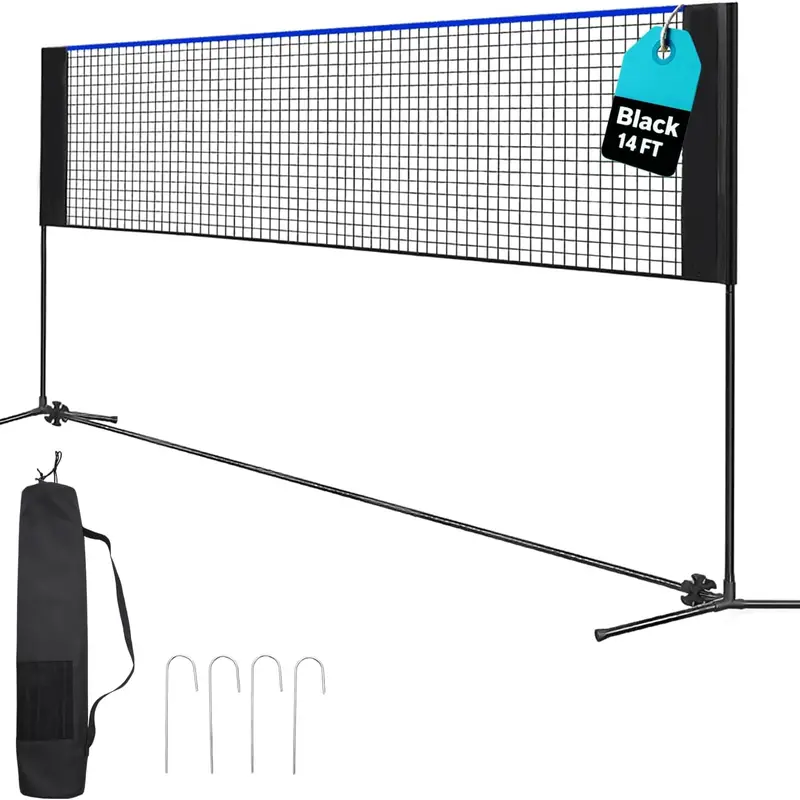 Sweetcrispy Volleyball & Badminton Net Set - 10ft, Lightweight, Portable Height-Adjustable Rustproof Tubing Frame, Secure Setup, Stakes Included, Multi-Size Option, Long-Lasting, Suitable for Beach, Backyard, Adults & Children