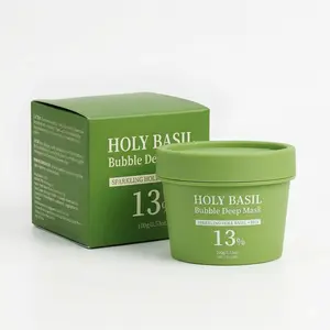 Holy Basil Bubble Deep Mask, Clay-to-Foam Face Mask with PHA & Holy Basil Extract, Gentle Cleansing & Hydrating Facial Mask (100g / 3.53 oz)