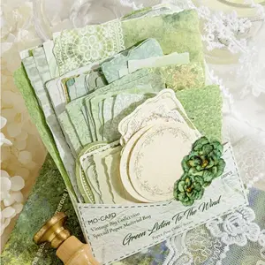 MO-CARD Specialty Paper Collection Vintage Versatile Collage Background Papers for Scrapbook & Journal Decor Green Listen To The Wind scrapbooking