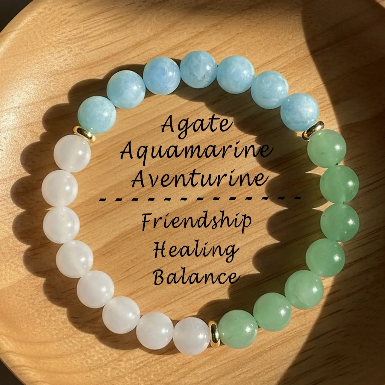 Friendship Bracelet - 8mm Aquamarine Green Aventurine Stone Bracelet - Healing Crystal Agate Bracelet Gift for her, gift for him