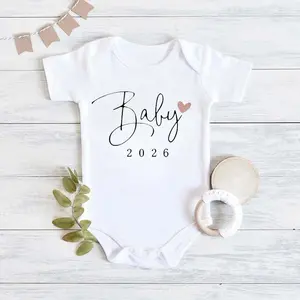 Baby Coming Soon 2026 Announcement Newborn Baby Bodysuit Romper Funny Boys Girls Outfits Body Pregnancy Reveal Clothes