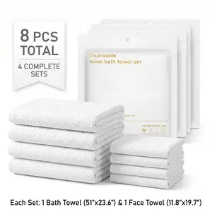 8pcs/4Pack Disposable Bath Towel, 2 Counts/set Thickened & Enlarged Bath Towel, Super Absorbent Travel Towel, High-quality No-wash Travel Towels for Business Trips