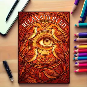 Mystery Stained Glass Coloring Book, 24 Sheets, Thick Paper, Adult Relaxation, Holiday Decor, Creative Fun, Art Illustrations, Smooth Paper