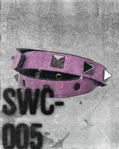 SWC-005 / Pink Leather Cross Wrap Studded Bracelet