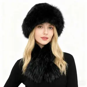 Fuzzy Sherpa Hat for Women Faux Fur Scarves Fall Winter Thicken Thermal Soft Cozy Accessory Fashion Warm Accessory