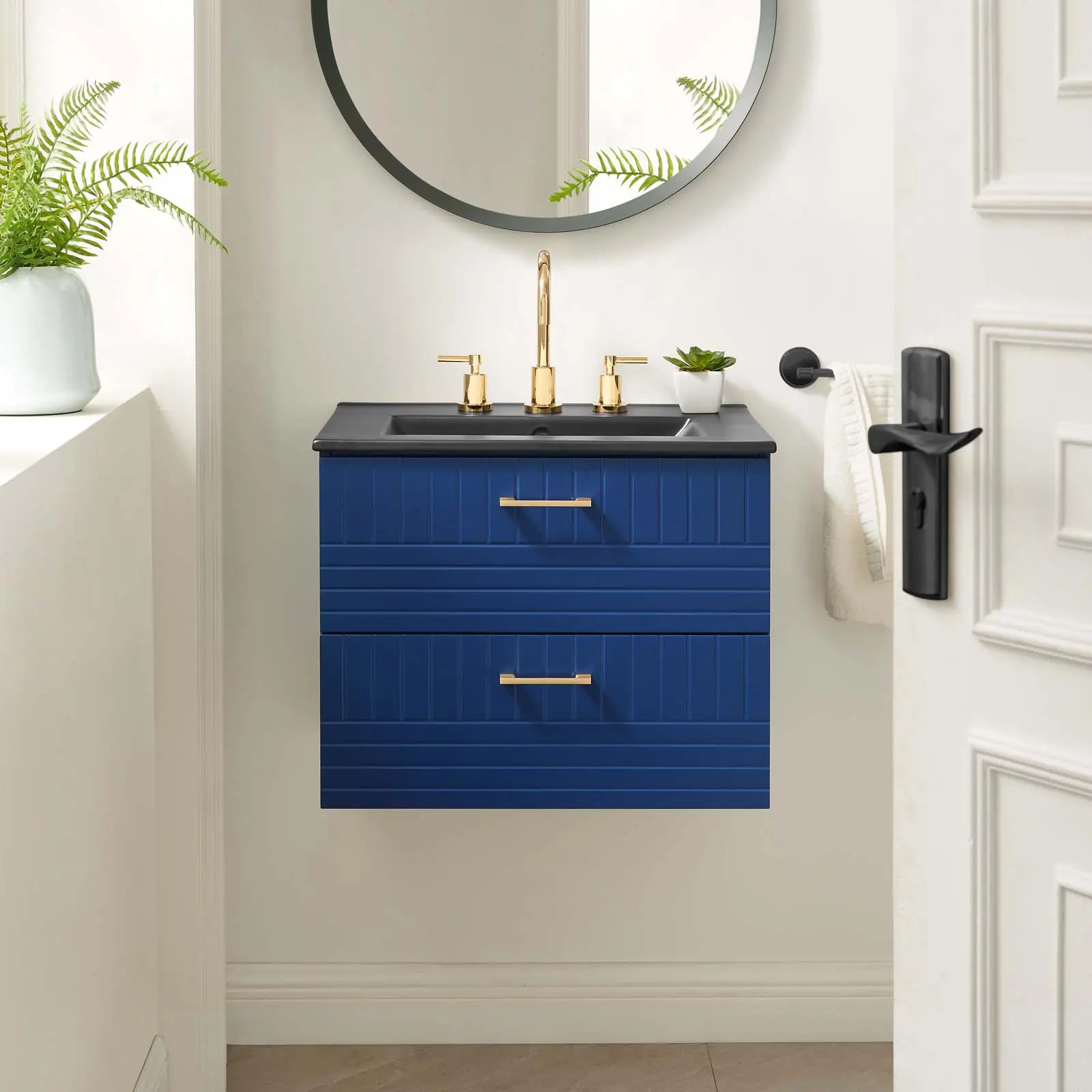 Modway Daybreak 24" Bathroom Vanity in Blue Black Modway Daybreak 24" Bathroom Vanity in Blue Black