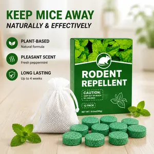 12-Pack Peppermint Oil Rodent Repellent, Fast-Acting All-in-1 Formula, Deters Rats, Mice & Ants, Eco-Friendly, Cost-Effective, User-Friendly, Long-Lasting Home Care Supply