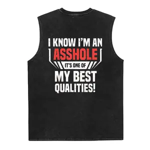 I KNOW I’M AN A HOLE IT’S ONE OF MY BEST QUALITIES! Print Men's Washed Vest