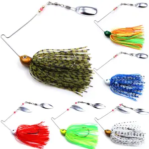 EXAURAFELIS 6pcs Fishing Lures Spinnerbaits for Bass Fishing Spinner Bait with Skirt Bass Lure Spinner Blades Fishing Bait Fishing Pike Lures Trout Lure Salmon Lures Spinnerbait Buzzbait Swimbait