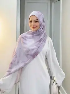 Women's Fog Print Wide Border Scarf, Multi-Color Sunscreen Wrap, Elegant Versatile Shawl, Breathable Soft Fashion Long Scarf for Daily Use, Tignon Scarf, Head Scarf