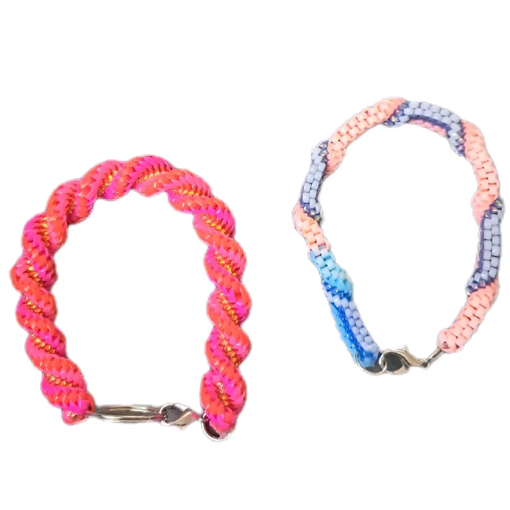 Handmade Gimp Boondoggle Bracelet – Colorful Woven Friendship Bracelet
